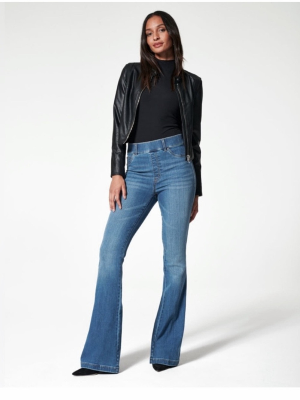 SPANX Vintage Indigo High-Rise Flare Jeans - Size Medium NWT